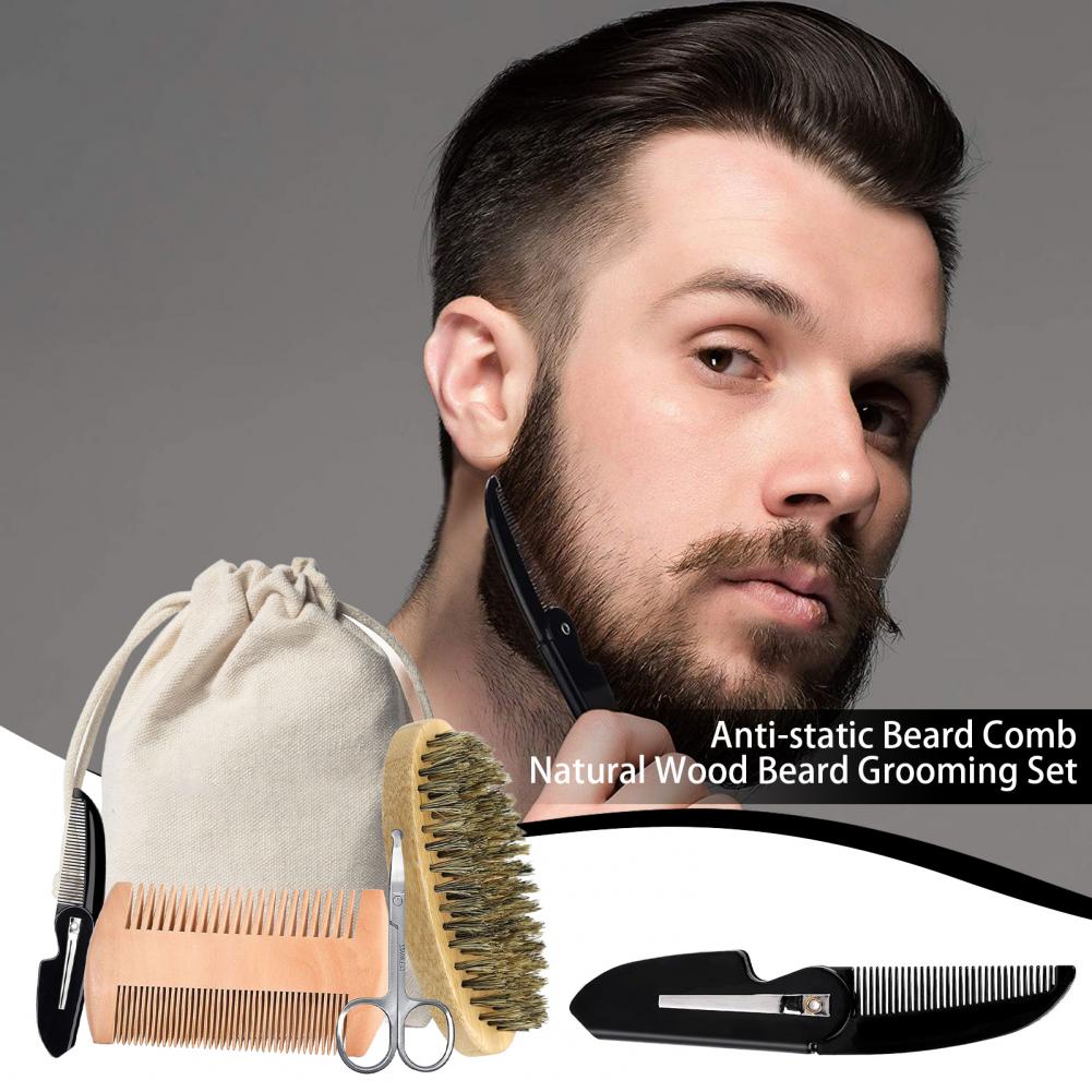Mens Grooming Kit Bag - 3/5Pcs Zestaw do pielęgnacji brody dla