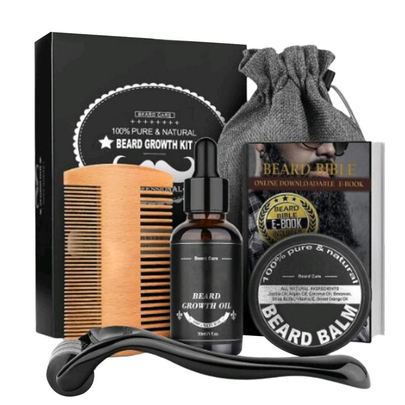 Mens Grooming Kit Bag - 5szt Mężczyźni Broda Barba Pielęgnacja brody