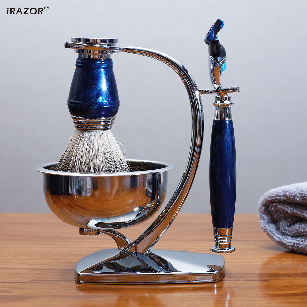 iRAZOR Royal Blue Luksusowy Ze – Mens Grooming Kit Gift recenzja i cena