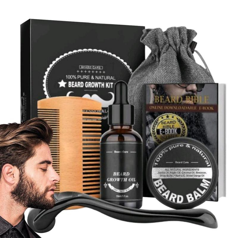 5szt Mężczyźni Broda Barba Pie – Mens Grooming Kit Bag recenzja i cena